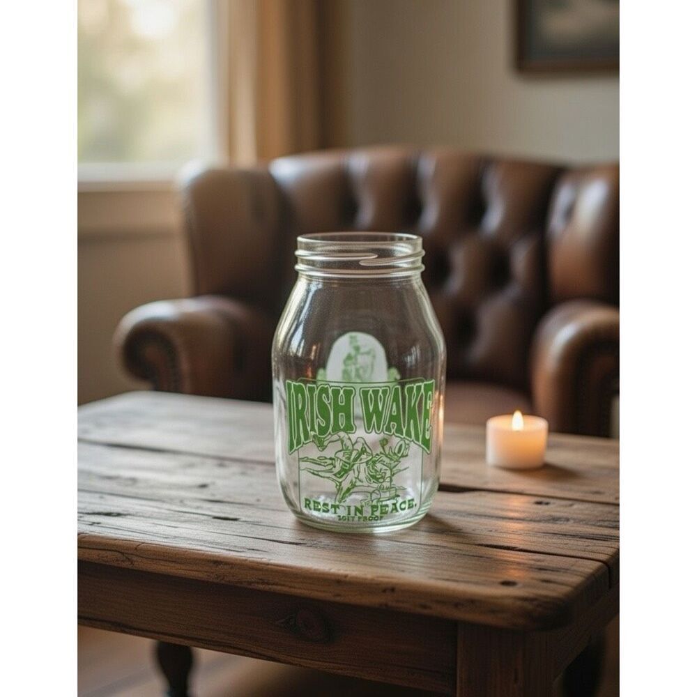 Irish Wake Beer Jar Glass McGuires Irish Pub Pensacola Destin Florida
